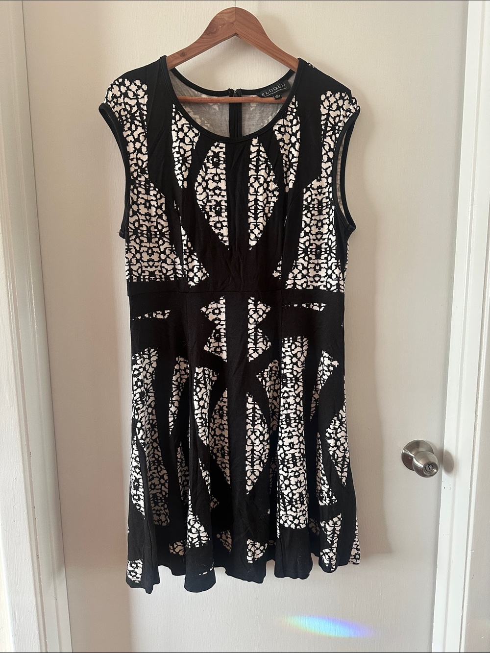 Eloquii Black and White Patterned Dress